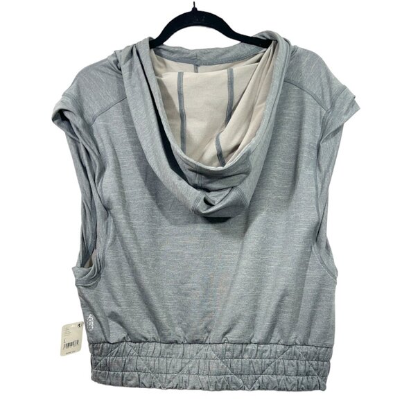 Free People Pullin Punches Layer Pop Over Hoodie Size Large Gray $88 New - Picture 4 of 5